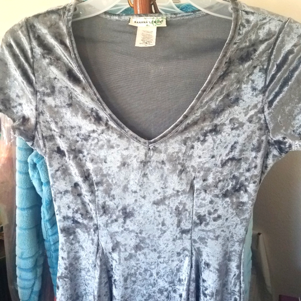 Gray velvet dress